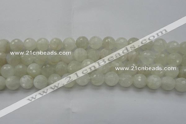 CMS1044 15.5 inches 12mm faceted round A grade white moonstone beads