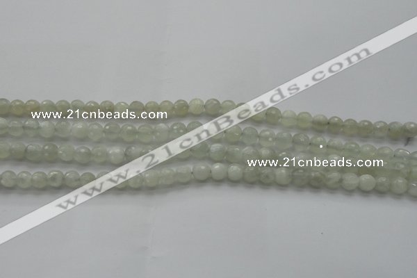 CMS1055 15.5 inches 6mm faceted round grey moonstone beads wholesale