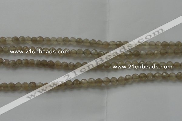 CMS1067 15.5 inches 6mm faceted round grey moonstone beads wholesale