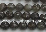 CMS1076 15.5 inches 8mm faceted round grey moonstone beads wholesale