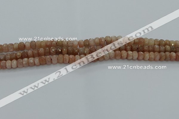 CMS1091 15.5 inches 5*8mm faceted rondelle moonstone beads