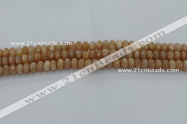 CMS1092 15.5 inches 6*10mm faceted rondelle moonstone beads