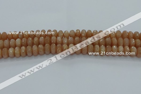 CMS1093 15.5 inches 7*12mm faceted rondelle moonstone beads