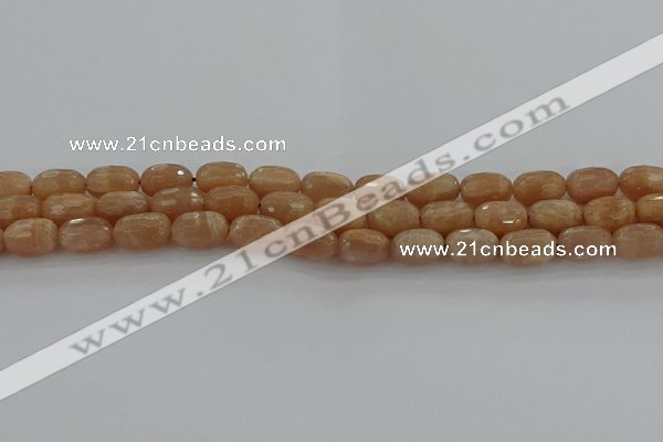 CMS1098 15.5 inches 8*12mm faceted rice moonstone gemstone beads