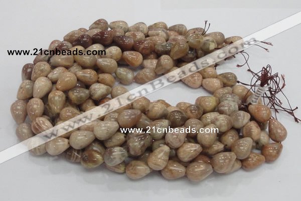 CMS11 15.5 inches 14*18mm teardrop moonstone gemstone beads wholesale