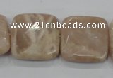 CMS111 15.5 inches 25*25mm faceted square moonstone gemstone beads