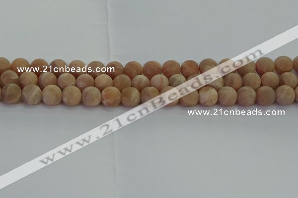 CMS1123 15.5 inches 10mm round matte moonstone gemstone beads