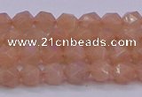 CMS1131 15.5 inches 6mm faceted nuggets peach moonstone beads