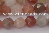 CMS1138 15.5 inches 10mm faceted nuggets rainbow moonstone beads