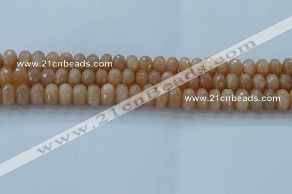 CMS1172 15.5 inches 6*10mm faceted rondelle moonstone beads