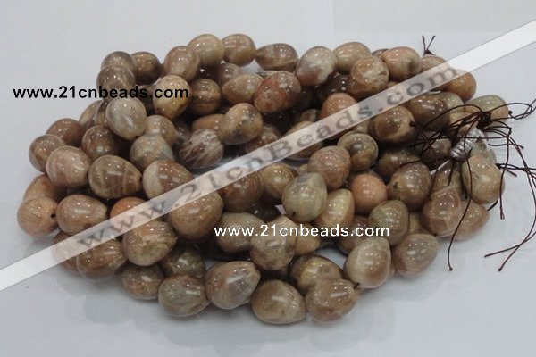 CMS12 15.5 inches 16*20mm teardrop moonstone gemstone beads wholesale