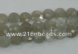 CMS129 15.5 inches 8mm faceted coin moonstone gemstone beads