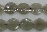 CMS130 15.5 inches 14mm faceted coin moonstone gemstone beads