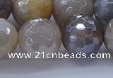 CMS1316 15.5 inches 16mm faceted round AB-color grey moonstone beads