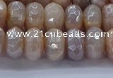 CMS1323 15.5 inches 6*10mm faceted rondelle AB-color moonstone beads