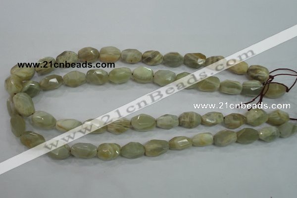 CMS133 15.5 inches 10*16mm faceted nugget moonstone gemstone beads