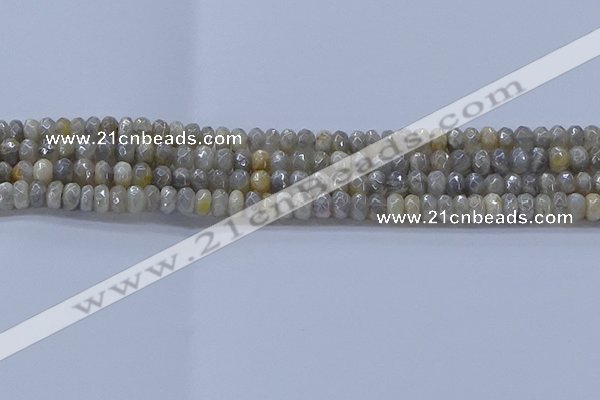 CMS1331 15.5 inches 4*6mm faceted rondelle AB-color grey moonstone beads