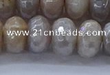 CMS1336 15.5 inches 8*16mm faceted rondelle AB-color grey moonstone beads