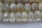 CMS1342 15.5 inches 5*8mm faceted rondelle AB-color white moonstone beads