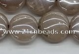 CMS1348 15.5 inches 12mm flat round AB-color moonstone beads