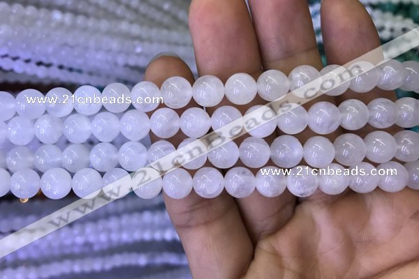 CMS1402 15.5 inches 8mm round white moonstone beads wholesale