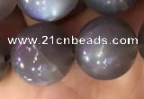 CMS1425 15.5 inches 14mm round black moonstone beads wholesale