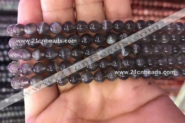 CMS1428 15.5 inches 6mm round black moonstone gemstone beads