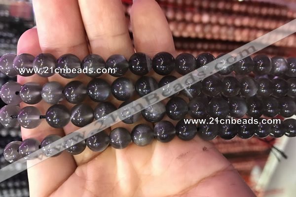 CMS1429 15.5 inches 8mm round black moonstone gemstone beads