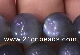 CMS1431 15.5 inches 12mm round black moonstone gemstone beads