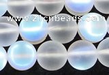 CMS1509 15.5 inches 12mm round matte synthetic moonstone beads