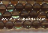 CMS1527 15.5 inches 8mm round matte synthetic moonstone beads