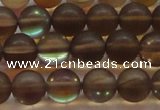 CMS1529 15.5 inches 12mm round matte synthetic moonstone beads