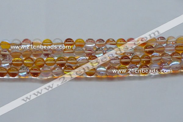 CMS1534 15.5 inches 12mm round synthetic moonstone beads wholesale