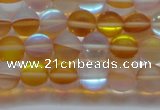 CMS1536 15.5 inches 6mm round matte synthetic moonstone beads