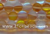 CMS1537 15.5 inches 8mm round matte synthetic moonstone beads