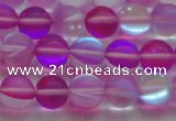 CMS1547 15.5 inches 8mm round matte synthetic moonstone beads