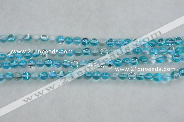 CMS1551 15.5 inches 6mm round synthetic moonstone beads wholesale