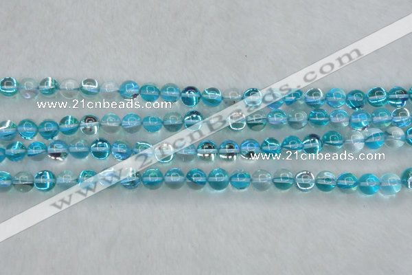 CMS1552 15.5 inches 8mm round synthetic moonstone beads wholesale