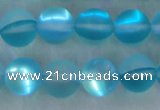 CMS1558 15.5 inches 10mm round matte synthetic moonstone beads