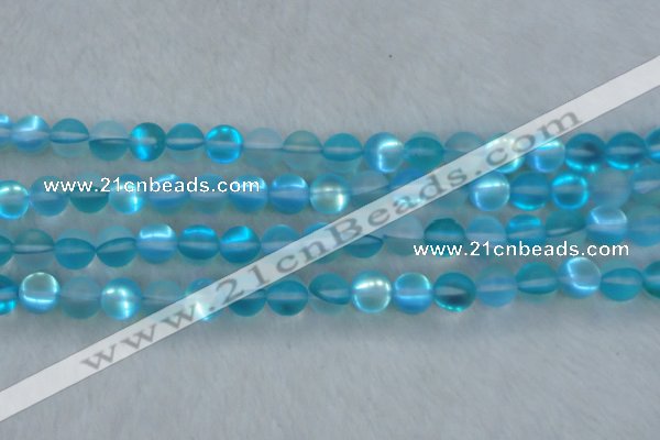 CMS1558 15.5 inches 10mm round matte synthetic moonstone beads