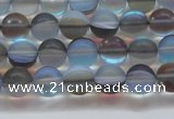 CMS1566 15.5 inches 6mm round matte synthetic moonstone beads