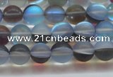 CMS1567 15.5 inches 8mm round matte synthetic moonstone beads