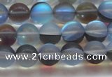 CMS1568 15.5 inches 10mm round matte synthetic moonstone beads