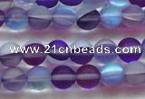 CMS1576 15.5 inches 6mm round matte synthetic moonstone beads