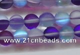 CMS1577 15.5 inches 8mm round matte synthetic moonstone beads