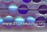 CMS1578 15.5 inches 10mm round matte synthetic moonstone beads