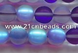 CMS1579 15.5 inches 12mm round matte synthetic moonstone beads