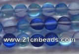 CMS1587 15.5 inches 8mm round matte synthetic moonstone beads