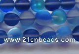 CMS1588 15.5 inches 10mm round matte synthetic moonstone beads