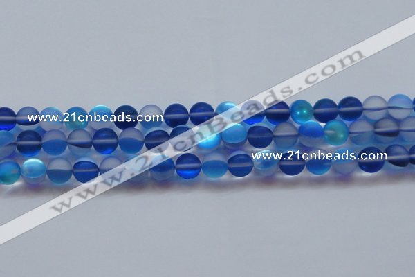 CMS1589 15.5 inches 12mm round matte synthetic moonstone beads